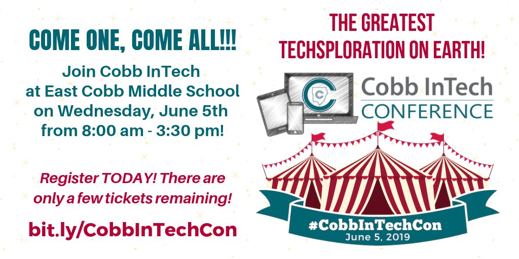 cj1900_'s tweet photo. Looking forward to @MsCrainium presenting “Become Tech Royalty in Your Own Classroom” at #cobbintechcon on June 5 - Location: East Cobb MS ... Join Us @DickersonMSCobb #CCSDInTech https://t.co/ouUrIANpps