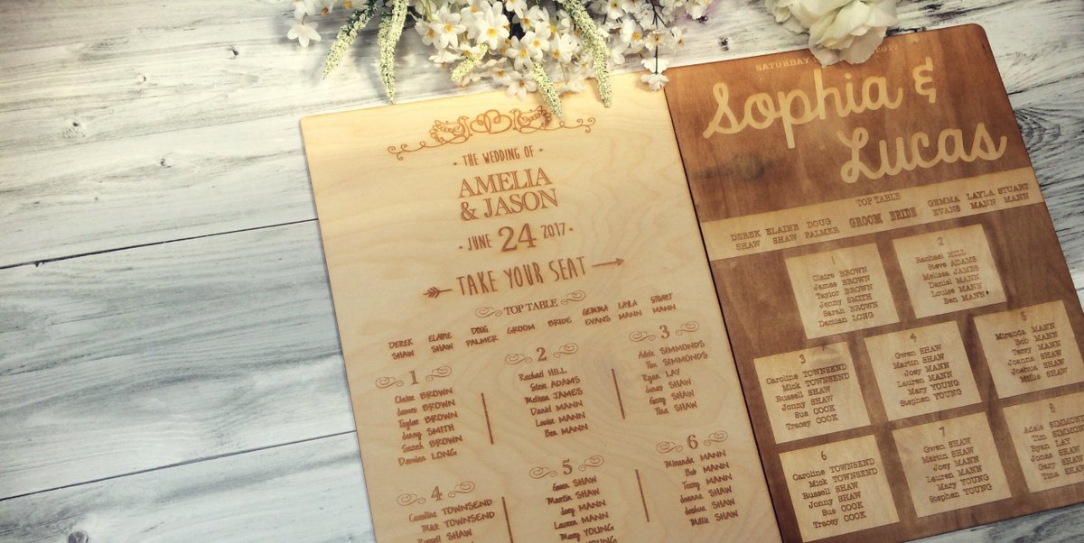 It's that time of wedding season where table plan orders start coming in!
Please get in touch with a full list of names at least 2 wks prior to your wedding day if you're considering one of ours 💘

alicejadedesigns.co.uk
#WeddingPlans #TablePlans #WeddingPlanning #WeddingGuests