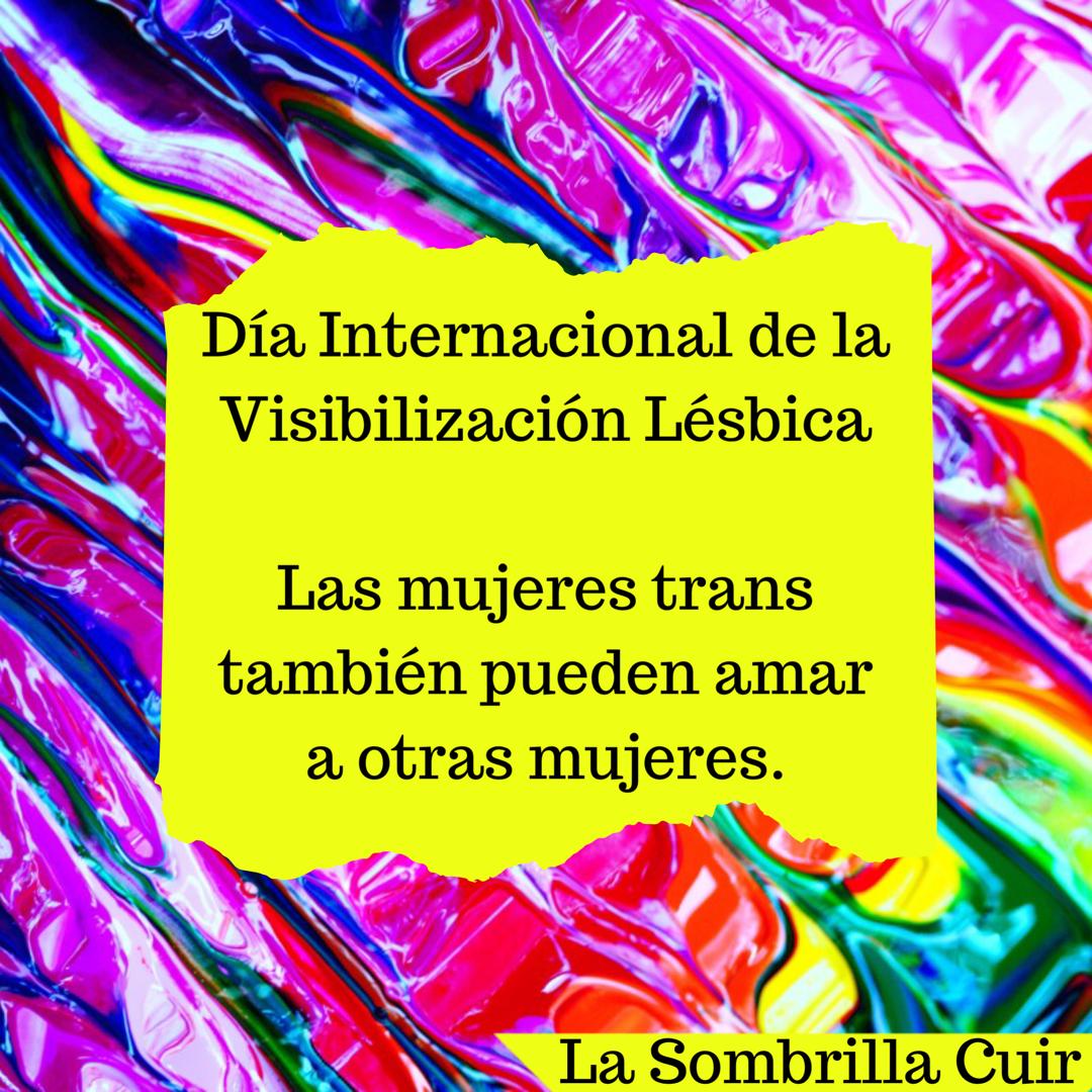 LaSombrillaCuir's tweet photo. ¡Que viva el lesbianismo! 

Felicidades a todas las personas que se sientan lesbianas, patas*, buchas, jayás, tijerando y validando. Hoy es su día, así que den lo mejor de ustedes y sigamos adelante con ser nosotres mismes. https://t.co/8Rv9ffM1pU