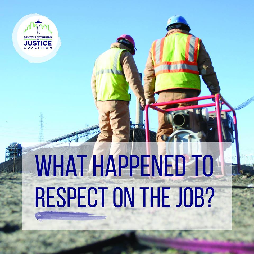 SeattleWorkers's tweet image. We work hard to provide for our family. What happened to our respect?