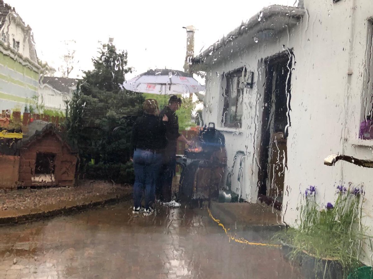 When the people of Larne, County Antrim, decide not to let #StormHannah ruin their BBQ. Everyone over to Stuart Johnston’s house for a burger! (Photo via his brother Stephen).