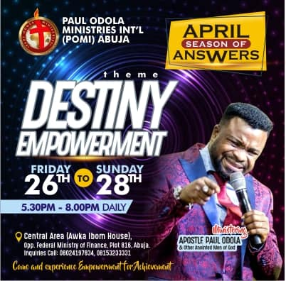 MinistriesOdola's tweet photo. Is one season of the month that we all long for.
#Is_Season_Of_Answers
#April_Edition
#Your_Seat_Is_Reserved https://t.co/bgfV7IQZaA