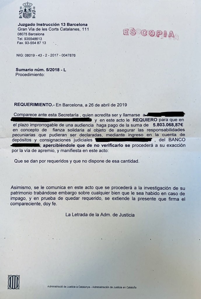 adic_ds's tweet photo. Aquesta tarda 15 companys encausats pel Jutjat n. 13 ja han estat notificats de la fiança de 5.803.068,87 €

Ens ajudeu a fer-hi front? 

Podeu fer la vostra aportació a aquest compte o al web https://t.co/OJm04mW1Sy https://t.co/zlxXqDQvT0