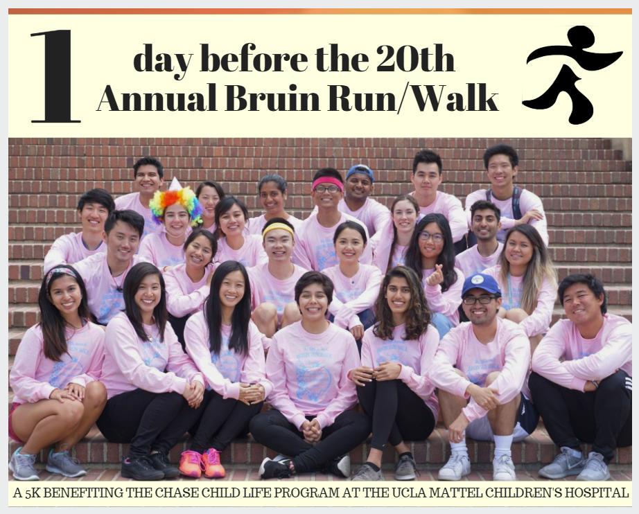 TOMORROW'S THE DAY HOPE TO SEE YOU THERE!

*If you’re a UCLA student, message Bruin Run/Walk for the special student discount!*

Visit bruinrunwalk.com for more details on registration.

Register, get ready, and go!