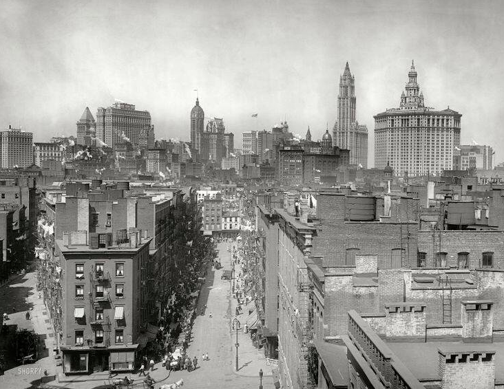 New York skyline from Manhattan Bridge, 1915