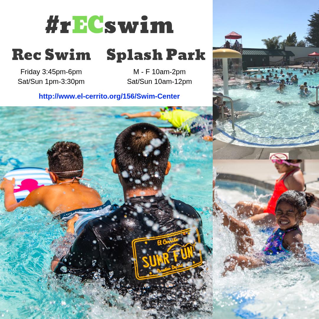 ElCerritoREC's tweet photo. Join us for recreational swimming and at the splash park! Visit us online, call us, or email us for more information. #rECswim #community #cityofelcerrito #rECspring19 #swimcenter #familyfun https://t.co/t46TRjL6e6