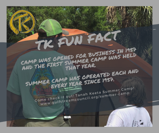 bsagulfstream's tweet photo. #TKFridayFact We are open for business!! We are still accepting registrations for Summer Camp 2019!
Register here: https://t.co/5hCv86OQdz 
#tksummercamp #gulfstreamcouncil #tanahkeeta #scoutmein #scoutsbsa https://t.co/9dR1ZGedCi