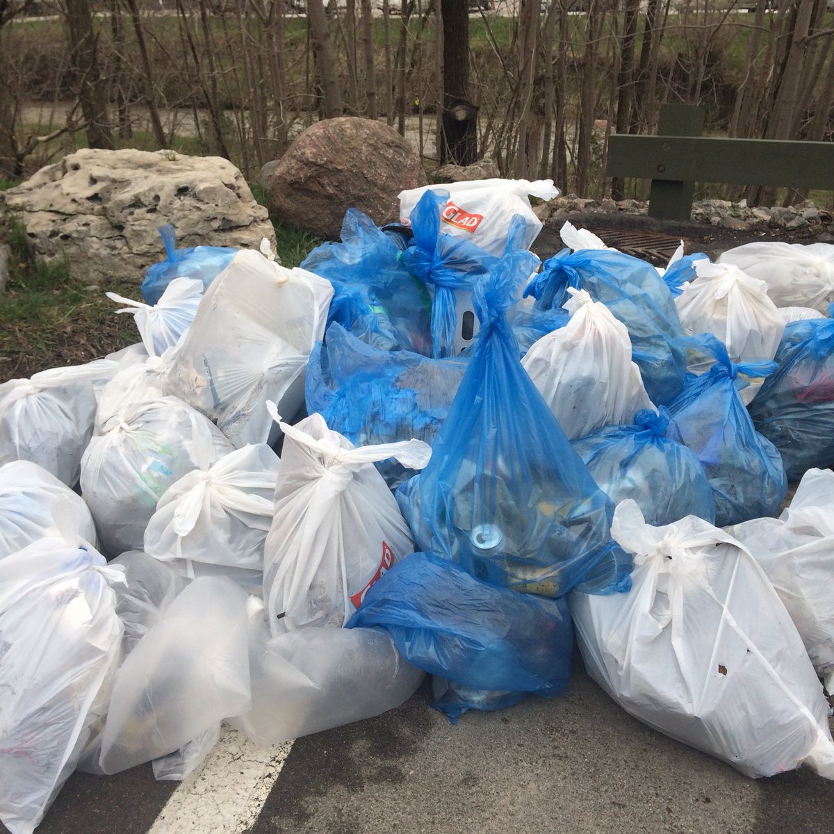 tweetlee_dee's tweet photo. Did a little bit of a lunch time clean up at Tom Riley Park with some of the work crew and others. Good job people! Also: dont litter! #cleanTO https://t.co/fQ5cPbtH2w