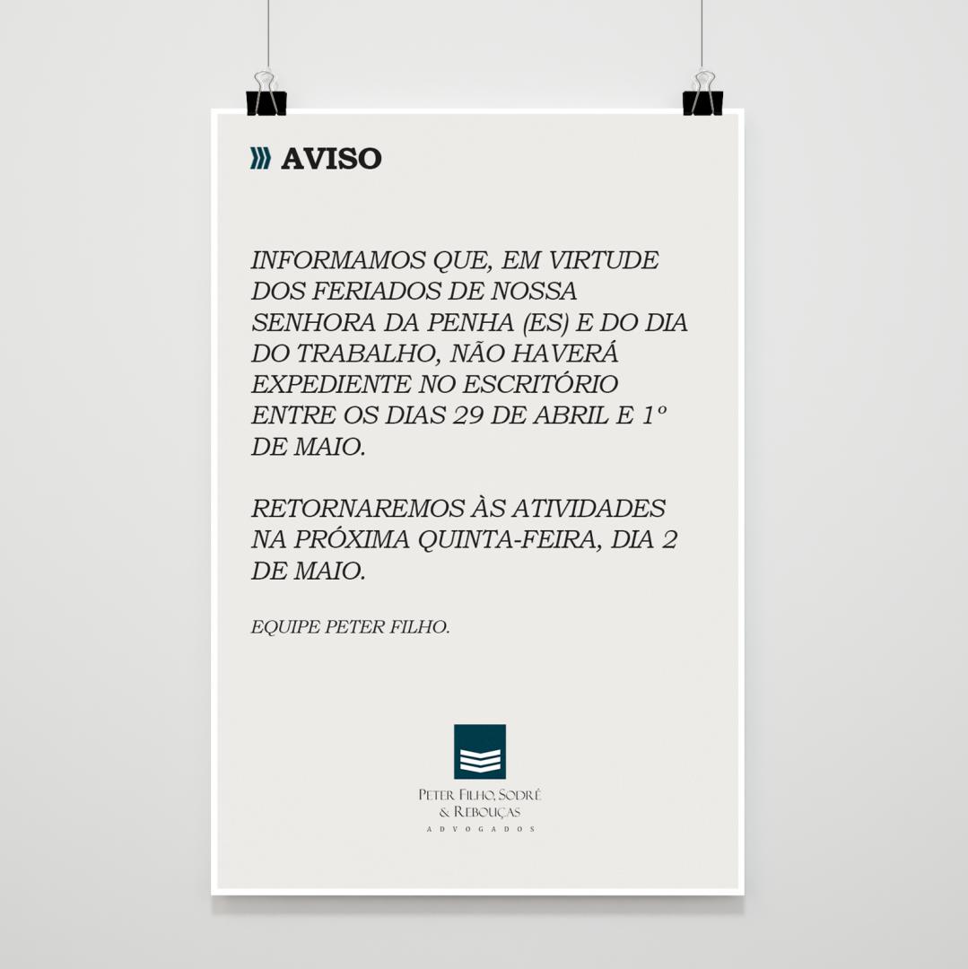 peterfilhoadv's tweet photo. Confira o nosso expediente nos próximos dias 😉 #PeterFilhoAdvogados https://t.co/PQOLtMn0WZ