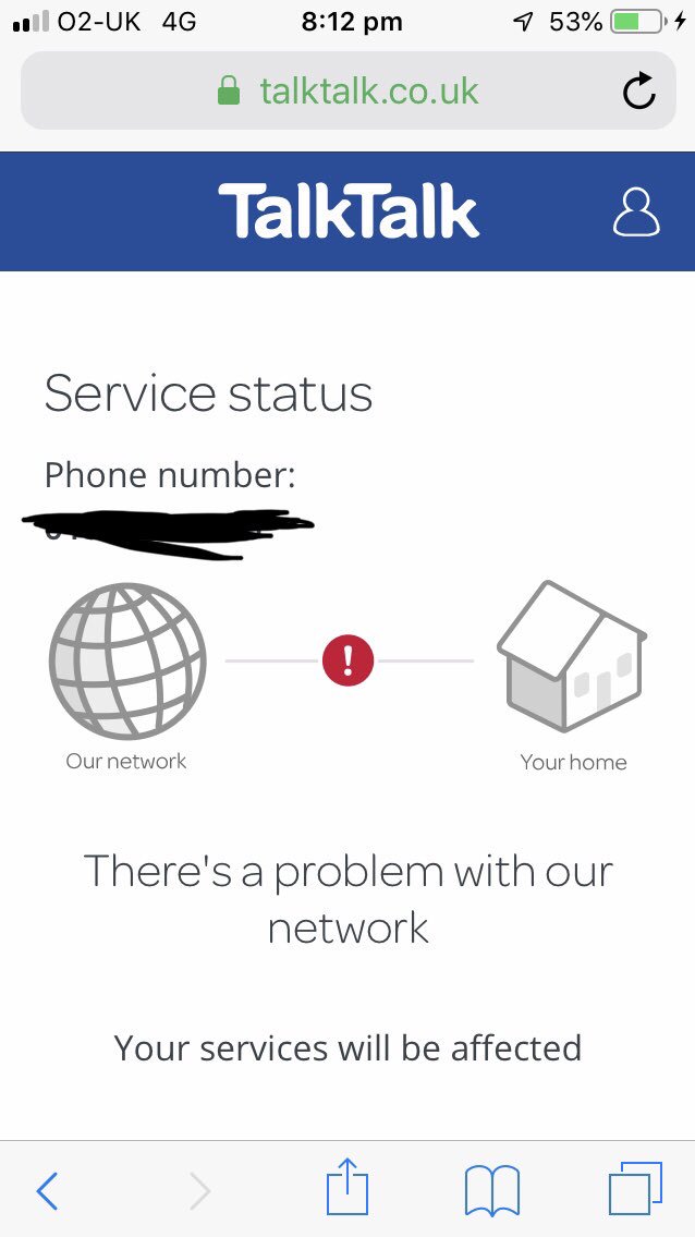 LambCoope1's tweet photo. @TalkTalk This is through my account. We have had no internet since 07:00 and no further updates https://t.co/SQNUarZt36