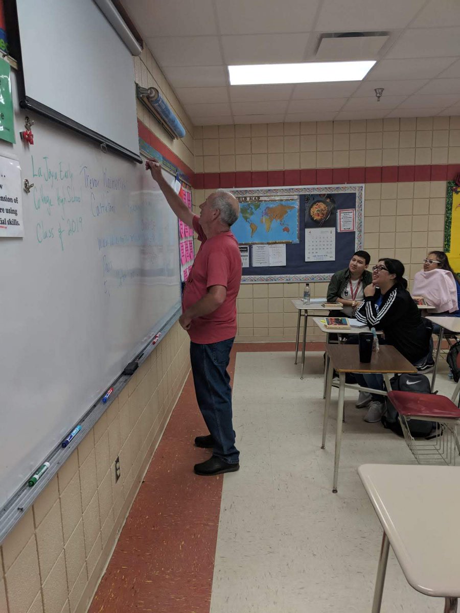 ljechs's tweet photo. Thank you to Mr. Trevor Wainwright "Road Poet" for visiting our campus and Mr. Garcia @GarciaThePoet for inviting him over. https://t.co/xLSnGgPIS9