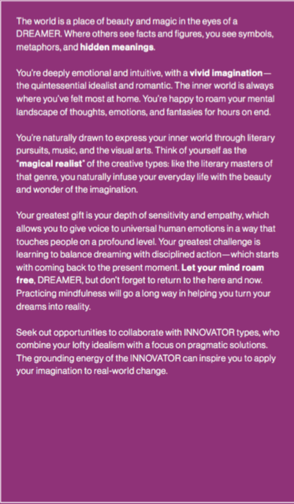 techytechsmith's tweet photo. Discover your creative personality! My creative type is Dreamer, and we're known for our empathy and imagination. Take the #mycreativetype quiz to discover your type. https://t.co/T8qLm8h3Ob Ss can also take the quiz for free! #techytechsharks #STEAM #Teachers https://t.co/81rdW47Vug