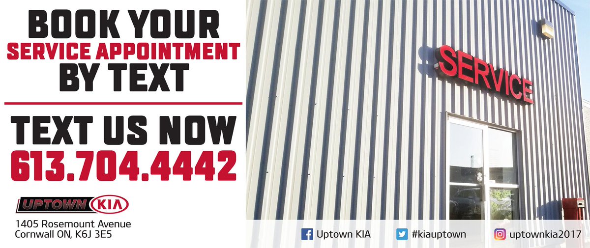 Book All Your Service Appointments Over Text Today - Only At Uptown KIA!! #kiauptown #DrivenByPassion #PowerToSurprise #UptownKIAServiceDepartment #TextUs #ScheduleYourAppointmentOnText #Simple #Quick #RealTimeConversations uptownkia.ca/service_parts/…