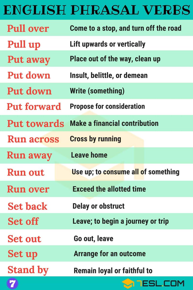 English Idioms on X: Phrasal verbs  / X