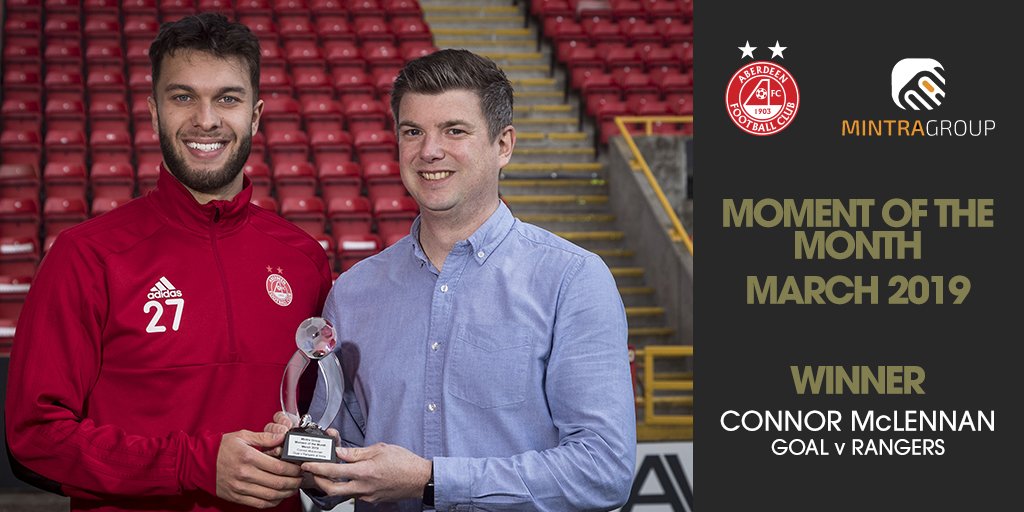 AberdeenFC's tweet photo. He received his award from Paul Munro of @mintragroup earlier today!

Another one on Sunday would be great @mclennan_connor! 😉

#StandFree https://t.co/PbvoUGWf1B