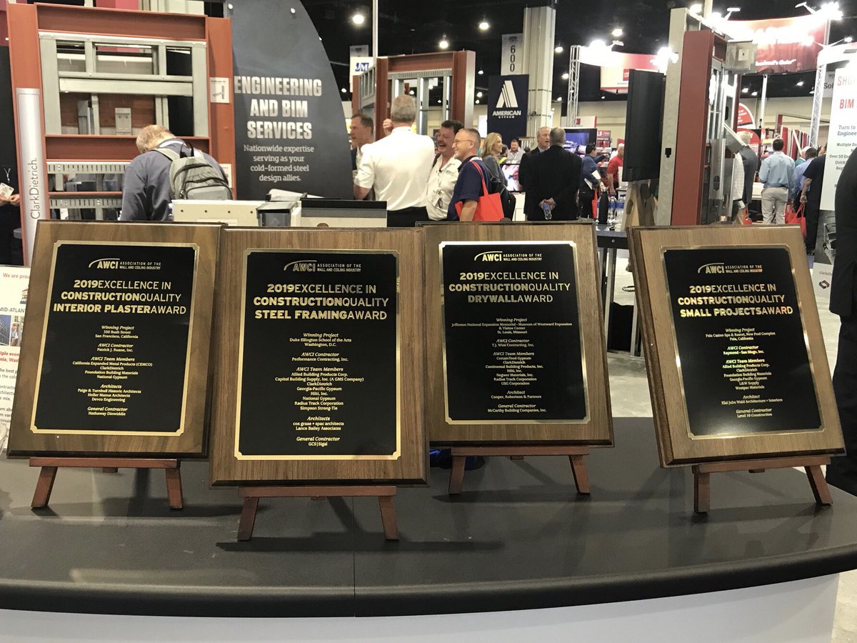 CLARKDIETRICH's tweet photo. We’re honored to have received four awards from the @AWCI_INFO. Congratulations to the install teams and the other manufacturers involved in these projects. #INTEX19 https://t.co/Fo13ZtMaQs