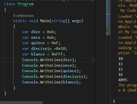 jbenjamincc's tweet image. En C# puedes usar hexadecimales como valores literales usando el prefijo 0X ó 0x #Csharp #csharpbasics #HelloWorld #Dotnet