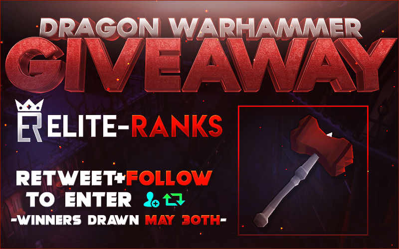 EliteRanks's tweet image. OSRS Dragon Warhammer [55M 07] Giveaway Sponsored By elite-ranks.com 

To Win:

✔️ RETWEET 😇
✔️ Follow &amp;amp; Like 
✔️ Bonus: Join our discord for jackpot giveaways (every 5 minutes up to 50M) discord.gg/wS7CvqC