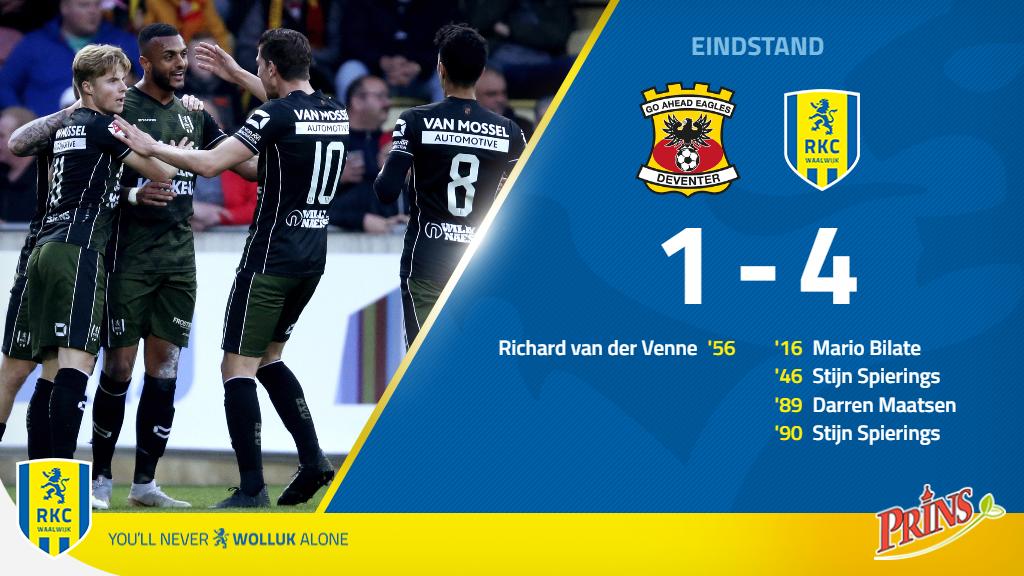 😍😍😍😍😍

Wat een geweldige pot van onze boys! We verslaan Go Ahead Eagles met 1⃣-4⃣. Bedankt voor jullie support #RKC’ers!

💛💙 Strijd. Passie. Trots.

#gaerkc