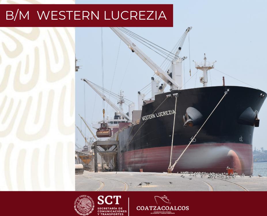 coatzaport's tweet photo. #Entérate
B/M WESTERN LUCREZIA
Descargó #Granel #Agrícola ⚓️🚢
27,499 tons. de #Maíz #Amarrillo 🌽 y 4,949 tons de #DDG⚓️💯, haciendo un total de 32,448 tons.
Maniobra a cargo del cesionario #Ingeniería_Avanzada
@SCT_mx https://t.co/fPXOE2vOLM