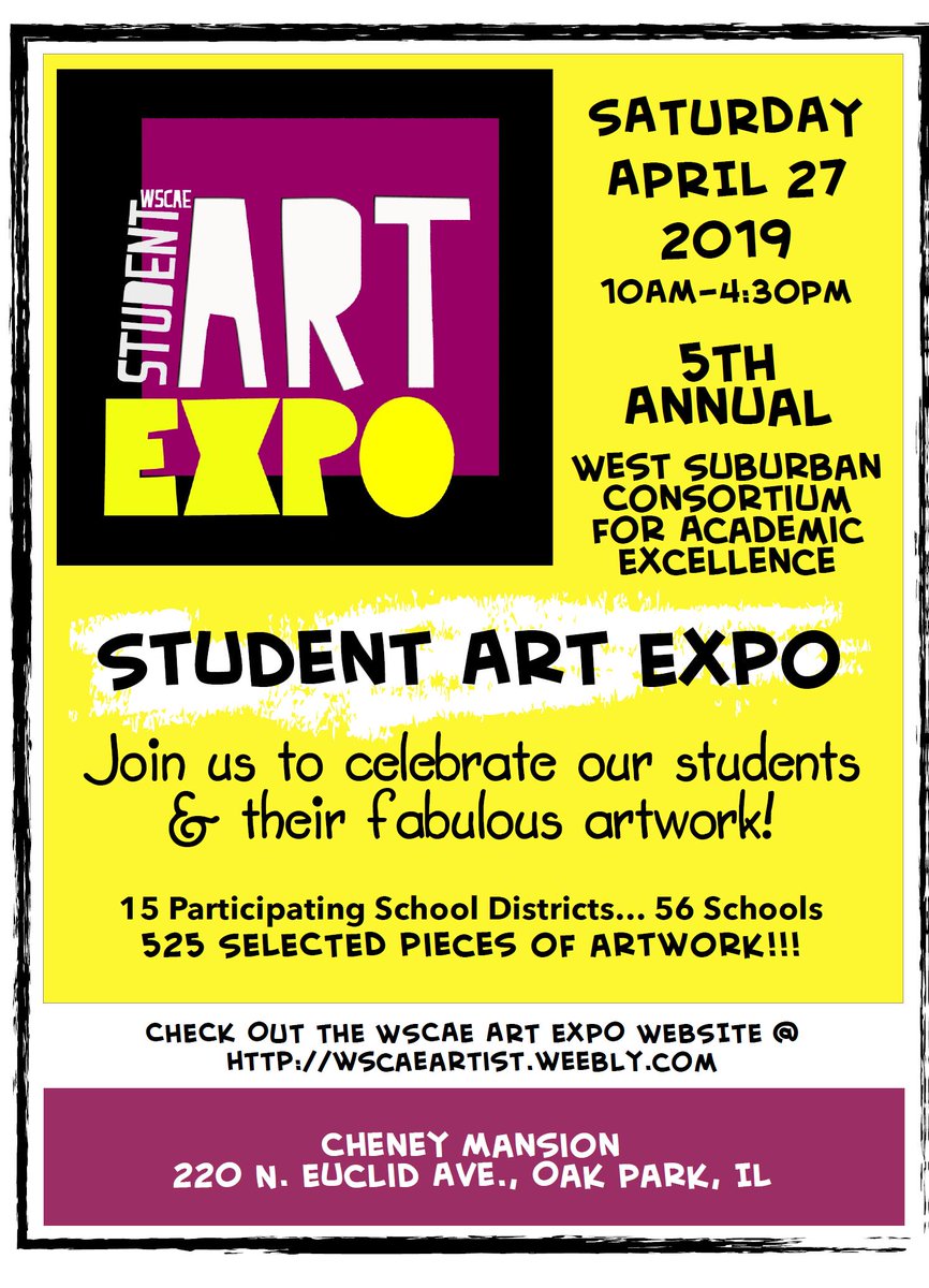 SuchinskiD93's tweet photo. Visit Cheney Mansion in Oak Park on Saturday, April 27 to see D93 student artwork on display! #WSCAE https://t.co/xfThjqyZS6
#bluejayprideD93 https://t.co/O2PkNRF7wT