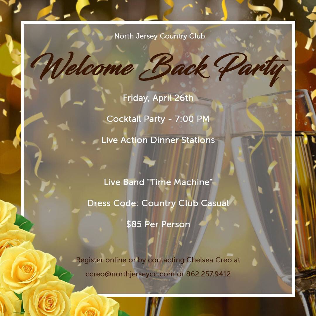 #Tonight is our Welcome Back #Cocktail #Party! 🥂
Come #enjoy a handcrafted beverage and live #music to lighten up this gloomy Friday! 🌦

🥳Welcome Back, Members!🥳