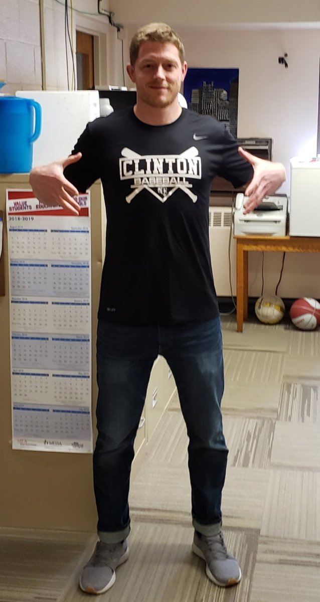 Clinton Middle School Principal Eric Claus rocking the Clinton Baseball swag! @ClintonRedskin @ClinAthletics @ClausPrincipal @ClintonMS_PRIDE