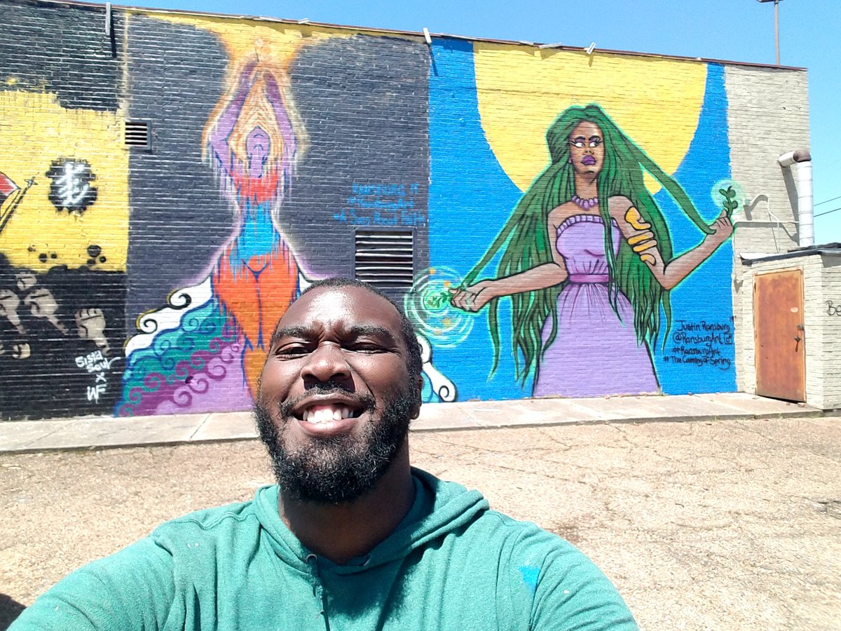 RansburgArt's tweet photo. The murals are finished and I'm going to see Endgame tonight! This has been an incredibly amazing week! #RansburgArt #ASongAboutFaith #TheComingOfSpring https://t.co/1uD6wWVpII