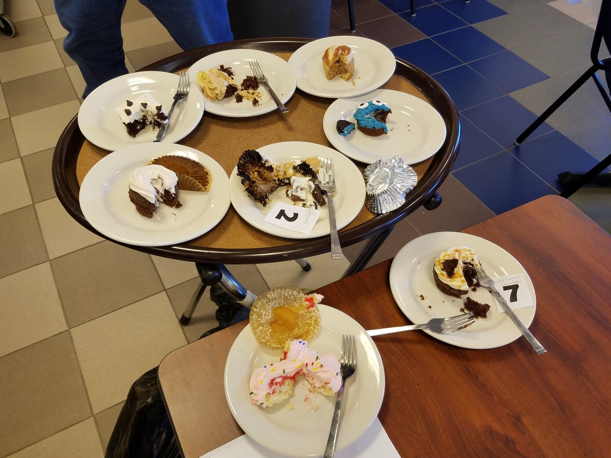 I have the best job ever! Today I judged cup cakes at MCTC. #katyisd