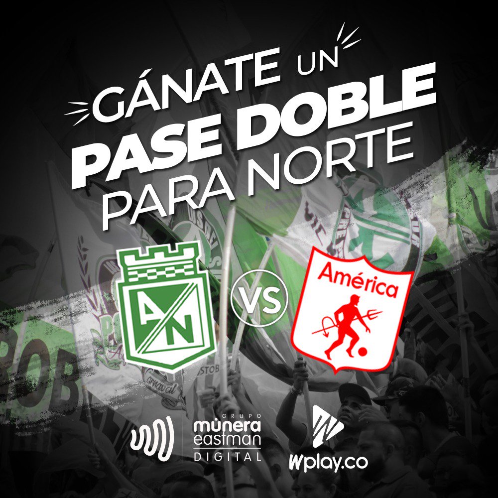 Participa del sorteo de un pase doble para no quedarte afuera del #ClásicoColombiano entre #Nacional y #América: debes darle RT a esta publicación, seguir nuestra cuenta <a href="/RadioMunera/">Múnera Eastman Radio</a> y la de <a href="/WplayColombia/">Wplay</a>