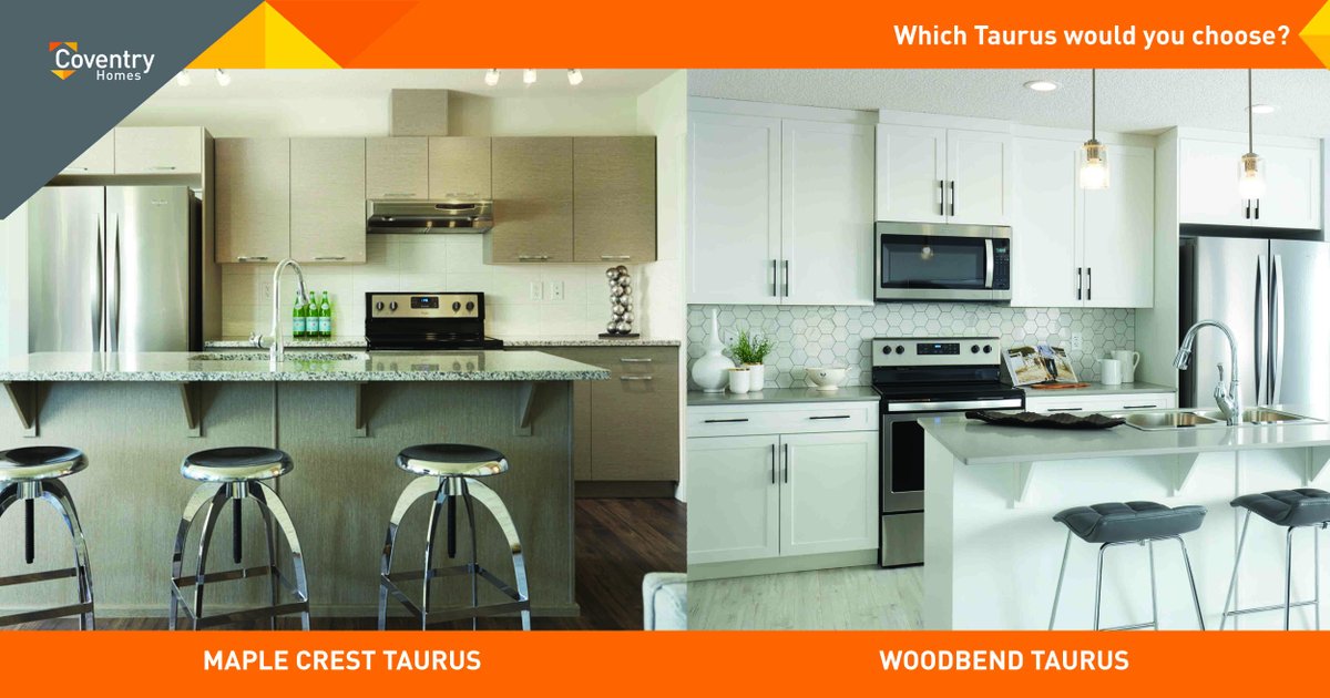 CoventryHomes's tweet photo. Take your pick - the #Woodbend Taurus with all white or the #MapleCrest Taurus in natural tones? Cast your vote! https://t.co/zjucH0P6i6