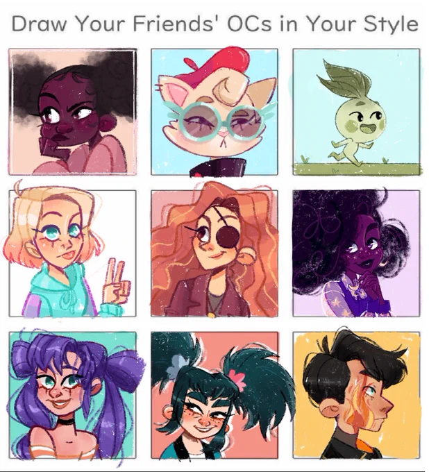 I drew my mutuals gorgeous ocs! Hope I did them justice! Check out all the original artists, they're amazing!!  ❤️ 