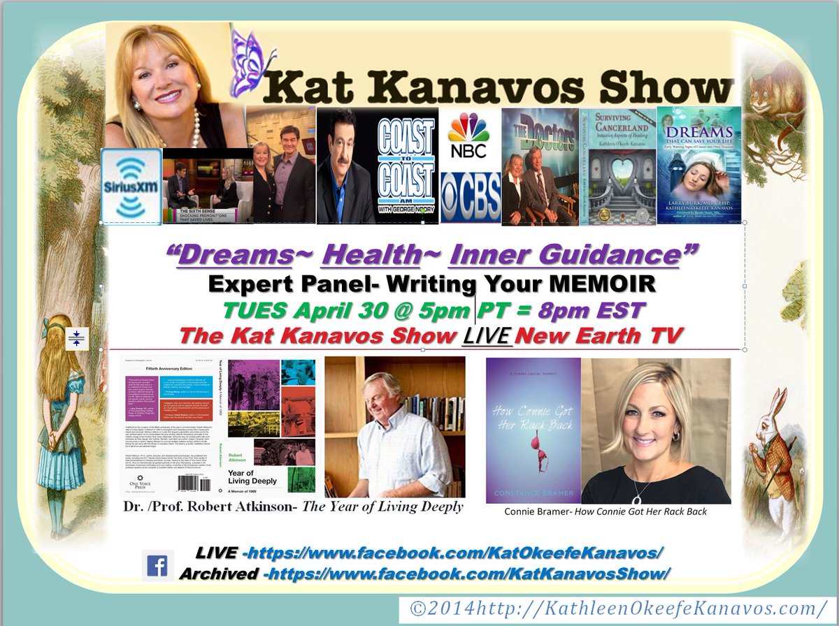 KathleenKanavos's tweet photo. #Memoir #DrAtkinson #GYRB  #KatKanavsoVideoPodcast
 
Writers Mark Your Calendars NOW! Writing Memoirs? Dr/Prof Bob Atkinson &amp; Connie Bramer share Tips: Publishing Memoirs. Watch LIVE Here: https://t.co/zNSQl1L3ZR
 
@RevPatriciaSSM  @BobAtkinson9 @ConnieBramer https://t.co/TCVDL5ganA