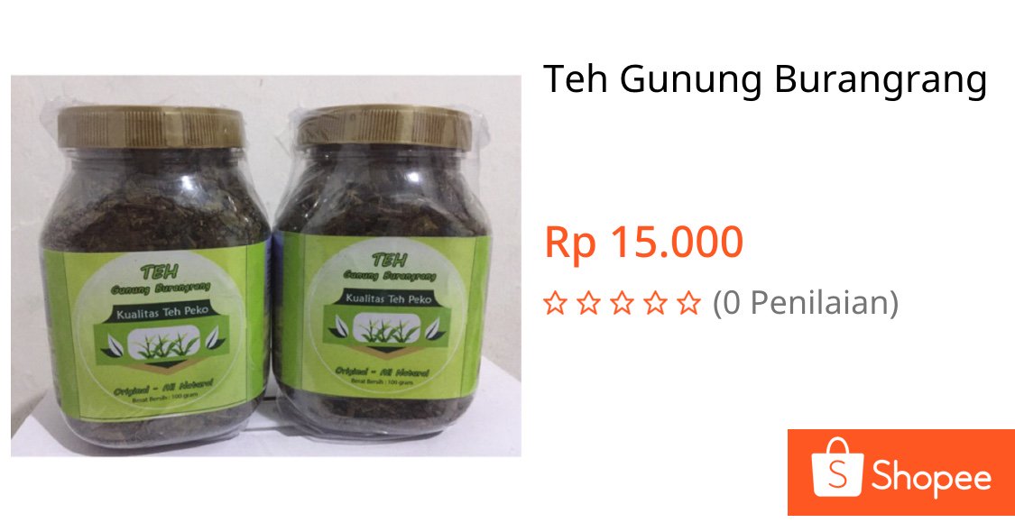 Ariefdvm's tweet photo. Saya menjual Teh Gunung Burangrang seharga Rp15.000. Dapatkan produk ini hanya di Shopee! https://t.co/b2nRa8gZDU #ShopeeID https://t.co/WtUk9FHJSD