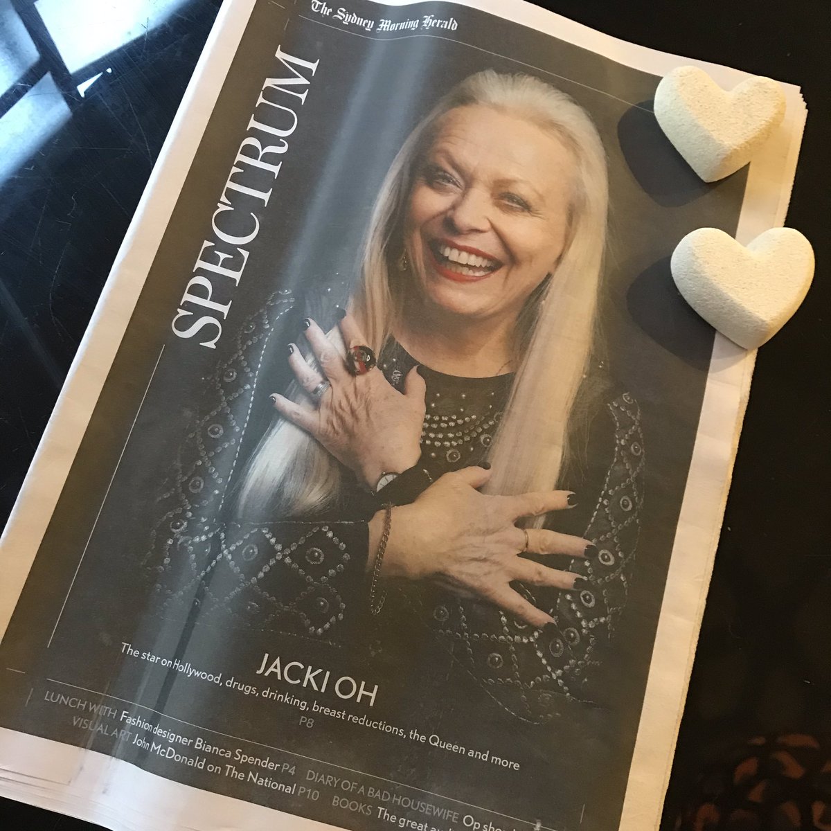 @SMH Spectrum today! The splendid Jacki Weaver has an engaging and revealing chat with <a href="/helenoneill/">Helen O'Neill</a>. Who says you can’t be a cover star in your 70s?