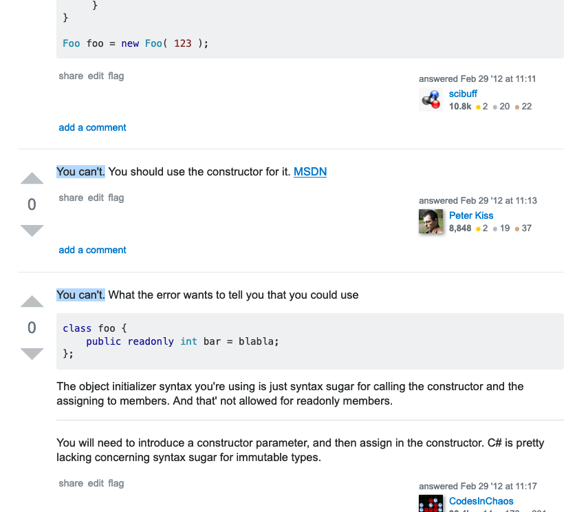 CapnSlipp's tweet photo. Potentially inflammatory joke of the day:
What's a C# programmer's favorite phrase?
A: “You can't.”
#StackOverflow #CSharp #DotNet #Mono #Unity3D #gamedev #MNGameDev https://t.co/IzGZlz9Cvk