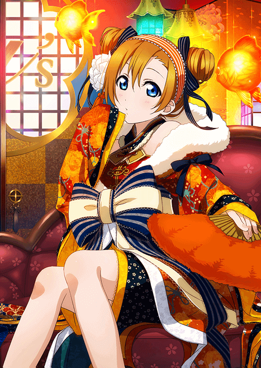 day 4: this has been my dream ur, let alone dream honoka ur, basically since i first laid eyes on it... honoka with twin buns is the cutest thing.. and her expression... ah, i finally have her unidolized on my current account. it took a lot of scouting in new year-rate up boxes