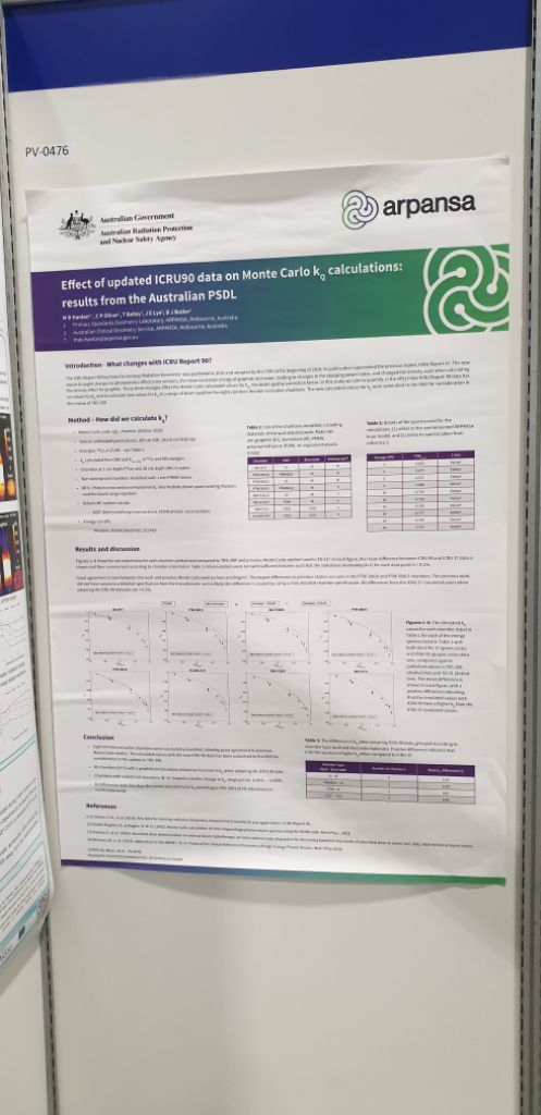 MaxDHanlon's tweet photo. It's up! My poster for @ARPANSANews is on display at #estro38! It's all about Monte Carlo kQ factors of ion chambers. I'll be talking about it on Monday at 0845!
Poor thing didn't do well in travel though. https://t.co/0ysvu9UzJJ