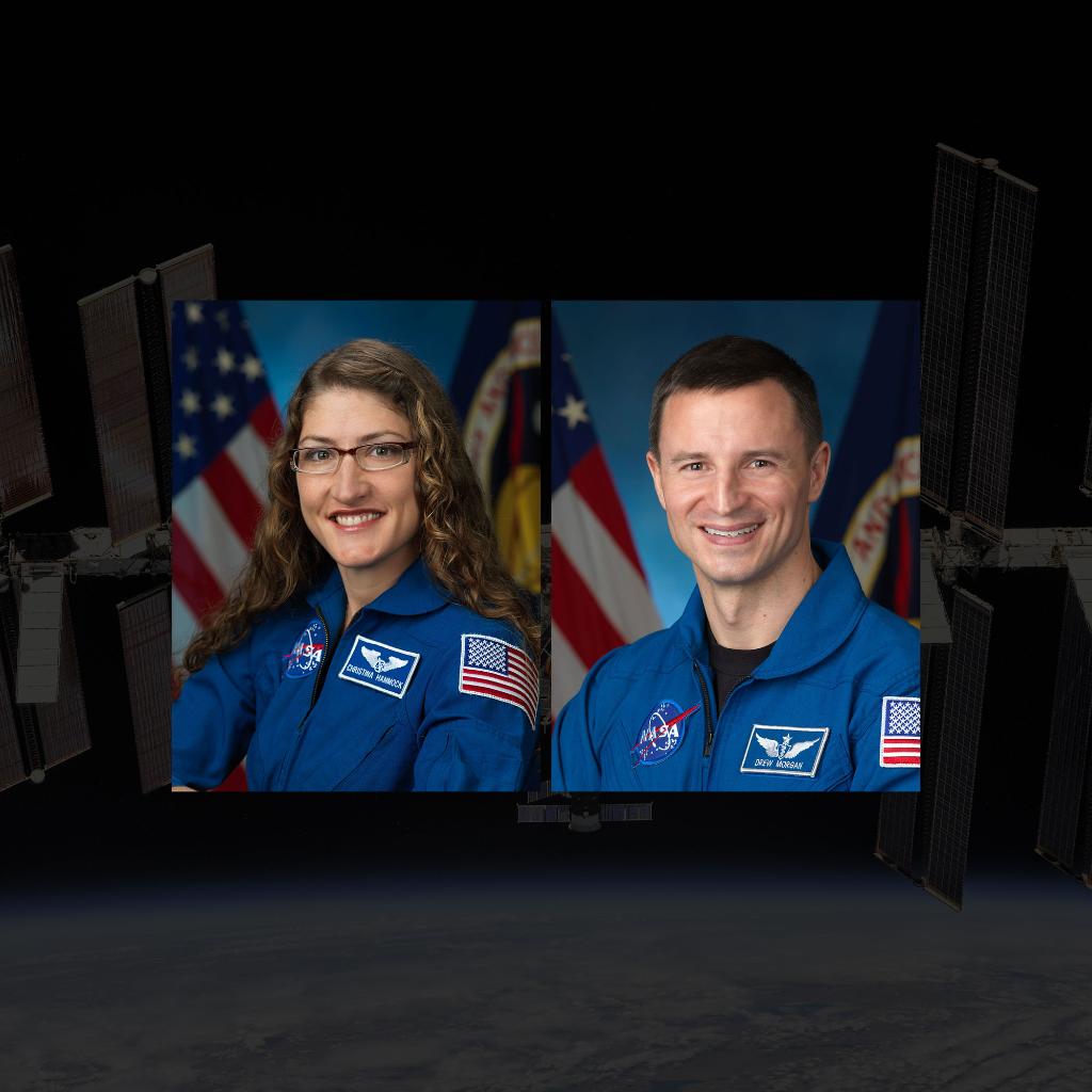 NASA's tweet image. We&apos;re fine-tuning plans for the longer missions of @Astro_Christina &amp;amp; @AstroDrewMorgan. Researchers will use these extended expeditions to collect observations of the effects of long-duration spaceflight on both as part of their time on @Space_Station: go.nasa.gov/2UWRSWm