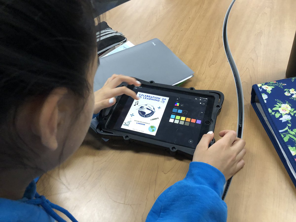 charlestull's tweet photo. @LarsonMS Digital Apps. Ss connecting & exploring @canva as they create, design, and produce digital flyers & invitations for our upcoming Celebration of Learning event 5/23 #LarsonCOL @tpteach @SDziwanowski https://t.co/uUtn8ScFjH