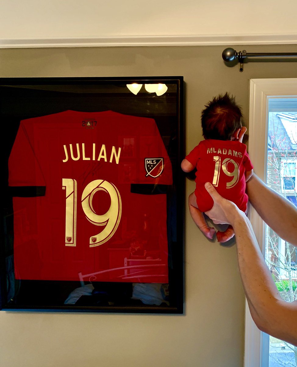 Hey <a href="/JulianGressel/">Julian Gressel</a>, meet baby Julian. You signed this jersey for my husband at the AU Fantasy Camp back in December. It’s the centerpiece of our nursery. ❤️