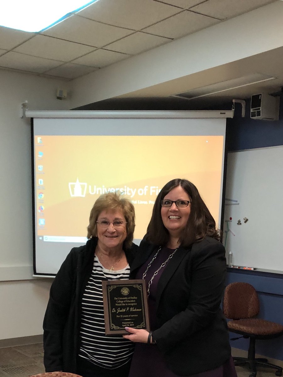 UFindlay_COE's tweet photo. Today we said goodbye to two great women. Dr. Judy Wahrman, Professor of Education, is retiring after 22 years of service to the University and Cindy Thomas, UF Supervisor, is retiring after 10 years of UF service. We will miss you both. Thank you for your service to the COE😄 https://t.co/7GVQxQmVN8
