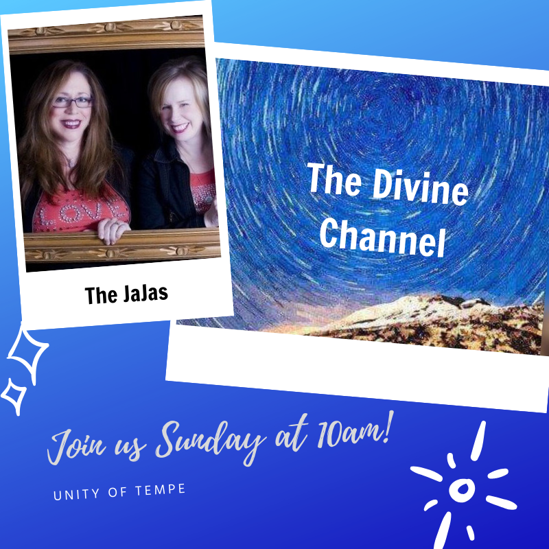 UnityofTempe's tweet photo. Join us Sunday at 10am at Unity of Tempe for "The Divine Channel" with The JaJas https://t.co/NIyCtsGq4B … #Meetup #Tempe #UnityofTempe #SundayMorning https://t.co/26YIqObN9C