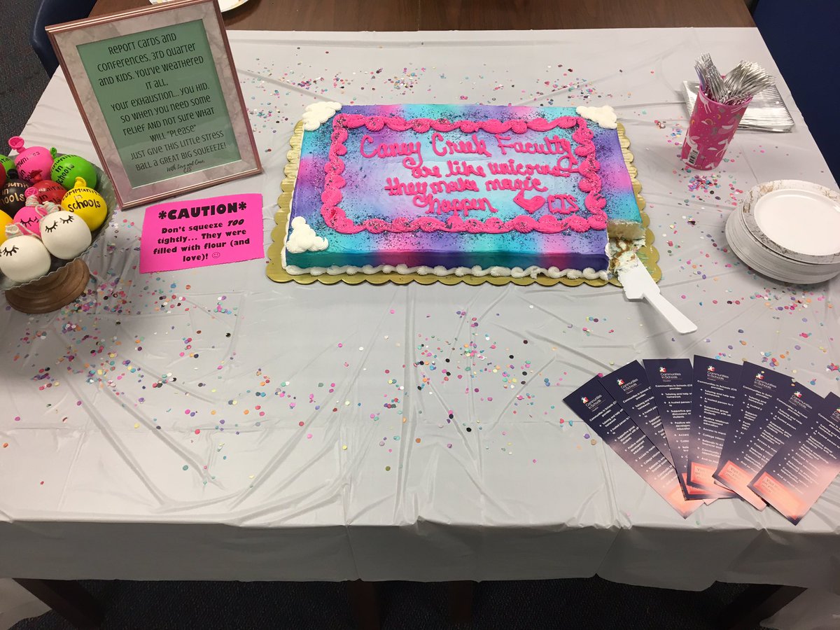 CCHS_CIS's tweet image. I know everyone got their share of sweets today (HAPPY BIRTHDAY @Dr_Stichler)! I hope you got to enjoy some rainbow🌈 cake from CIS!

I sincerely appreciate all of the work you ALL do! I couldn’t serve our students if it wasn’t for each of you! @CaneyCreekHS #YouMakeMagicHappen