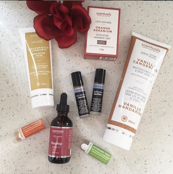 #Repost After giving our products a try <a href="/nazaneen/">NM</a>.b is loving our De-Stress and Balance Roll-On as well, Grapefruit Turmeric Hand Repair Lotion &amp; Vanilla Tangerine Body Lotion. She's been incorporating the Rosehip Oil into her skincare routine at night and she's loving it!