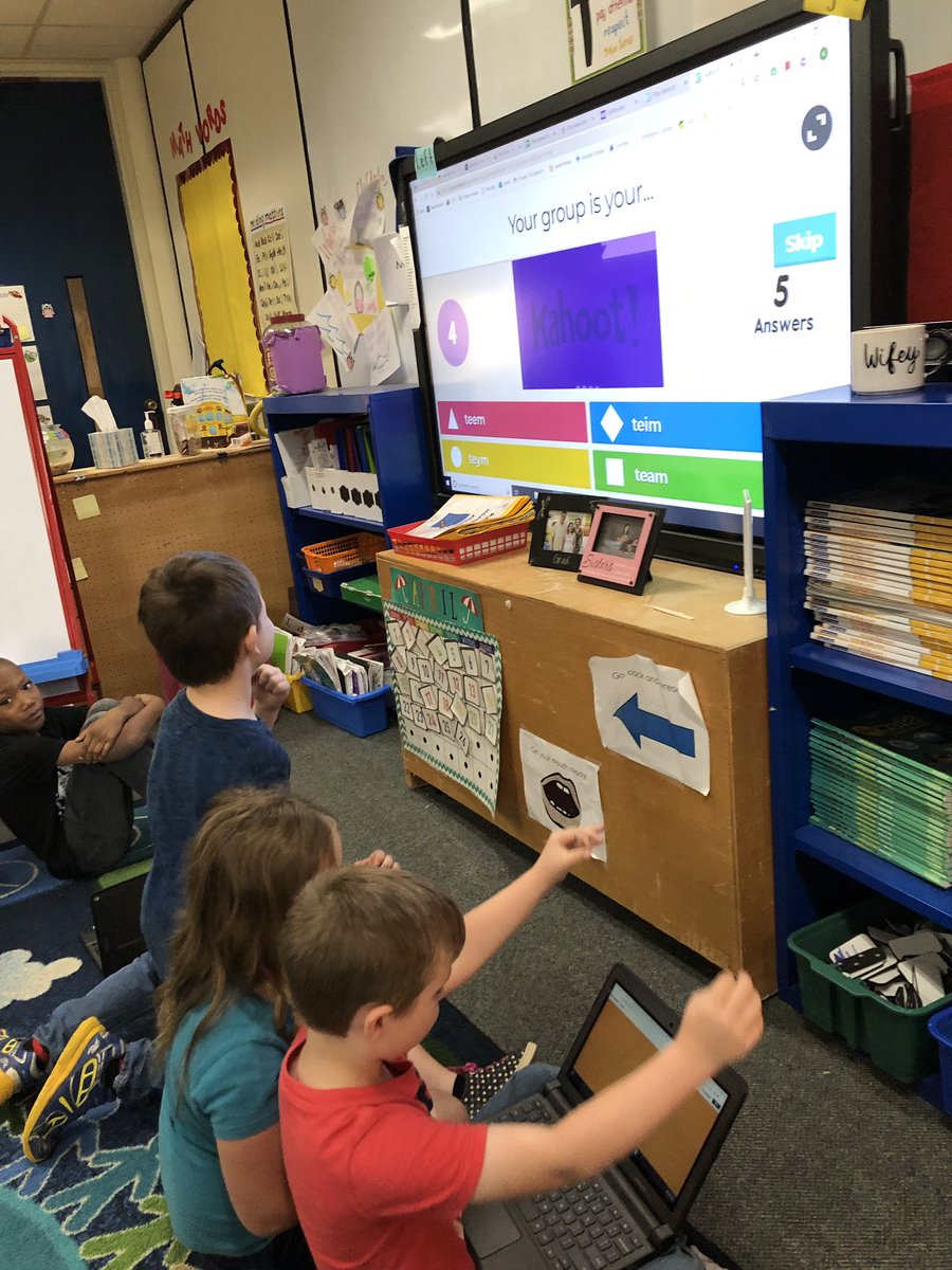 kyla_scanlon's tweet photo. We loved playing #Kahoot today for the first time! It was great practice for us to find the PARTS of words to make it look right with the long E sound. #proudteacher #readyforsecondgrade #sharedreadingcheck https://t.co/Yg2AtrA723
