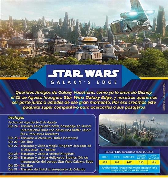 TECNOTOURSCARGO's tweet photo. Descubre Star Wars Galaxy Edge con nuestros exclusivos programas.

donde puedes vivir tu propia historia de Star Wars. https://t.co/mfsPkysnxQ