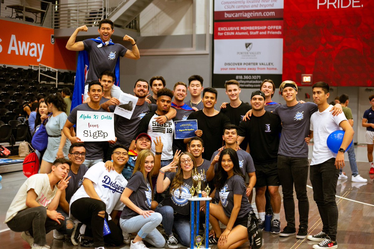 We want to thank <a href="/csunaxid/">CSUN Alpha Xi Delta</a> for hosting an amazing philanthropy and our wonderful coaches for guiding us to an epic 3 PEAT! 💙☠️💜❤️💛