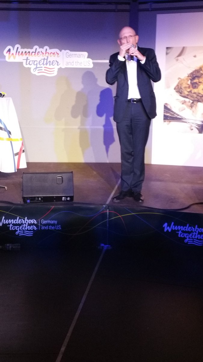 German Consule General Herbert Quelle opening #wunderbartogether festival in Chicago by playing 'Ode to Joy' on Harp - what a cool start! #germanyweek