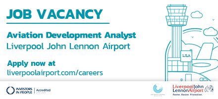 LPL_Airport's tweet photo. Job Vacancy Alert! We have a vacancy for an Aviation Development Analyst. If you think you have the skills and would like to join the team, visit https://t.co/iGcwnw3v2Z to apply! Closing date for applications is Sunday 5th May - Good Luck! https://t.co/IqA1x0fi5b